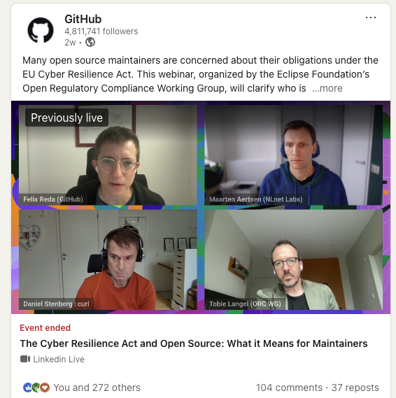 Social media image of Maintianer month stream